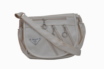 

Ellis Women Casual White PU Sling Bag