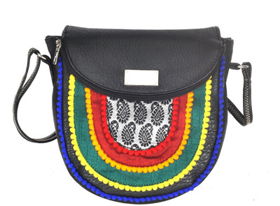 

Hawai Women Casual Black PU Sling Bag
