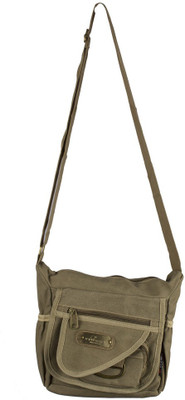 

Sky One Men Casual Brown Canvas Sling Bag