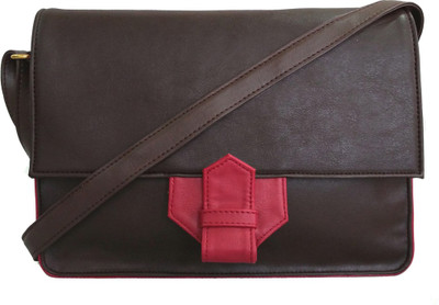Toteteca Women Casual Brown Genuine Leather Sling Bag