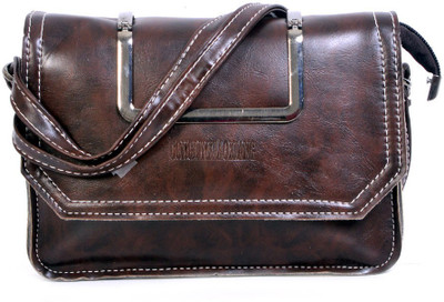 

Frosty Fashion Women Formal Brown PU Sling Bag