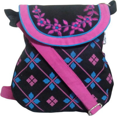 

Fly Angels Women Casual Black Canvas Sling Bag