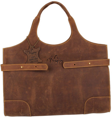 

pingooz Women Casual Brown Genuine Leather Hand-held Bag