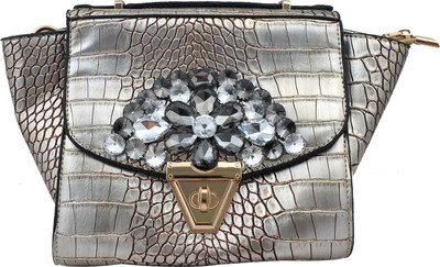 

Super Drool Women Casual Grey PU Sling Bag