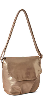 

Baggit Women Casual Gold Rexine Sling Bag