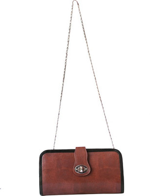 

Essart Women Casual Brown PU Sling Bag