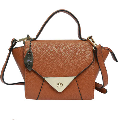 

Pepgirls Girls Casual Tan Leatherette Sling Bag