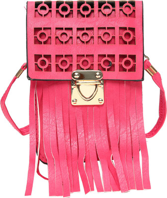 

Hawai Girls Evening/Party Pink PU Sling Bag
