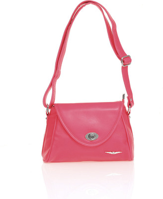 

Lino Perros Women Casual Pink PU Sling Bag