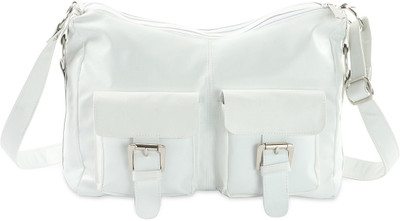 

Goodwill Leather Art Women Casual White PU Sling Bag