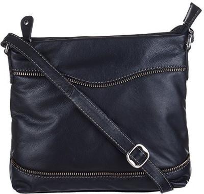

Euphoria Girls Black Genuine Leather, Nylon Sling Bag