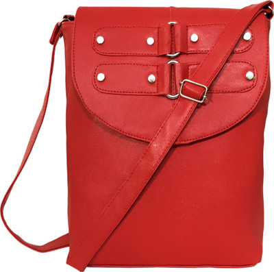 

SPLICE Girls Casual Red PU Sling Bag