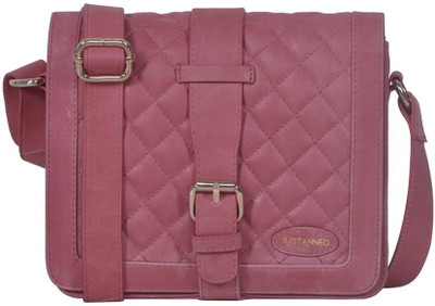 

Justanned Women Casual Pink Genuine Leather Sling Bag