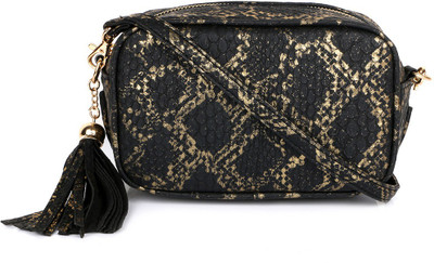 

Cappuccino Women Casual Black Leatherette Sling Bag