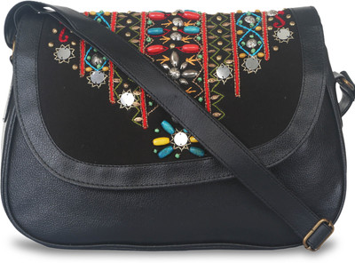 

Pickpocket Girls Casual Black PU Sling Bag