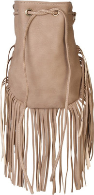 

Kleio Women Casual Beige Leatherette Sling Bag