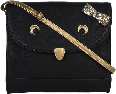 

Pretty Things Women Casual Black, Gold PU Sling Bag