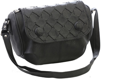 Felicita Girls Casual Black PU Sling Bag