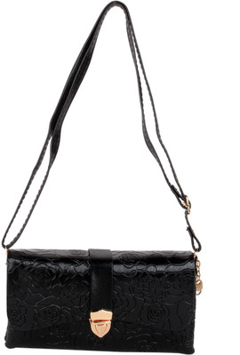 

Reedra Women Casual Black PU Sling Bag