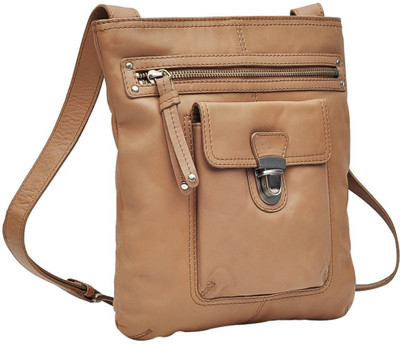 

Hawai Women Casual Beige Genuine Leather Sling Bag