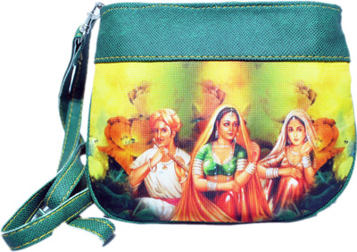 

FAVINO Girls Casual Green Rexine Sling Bag