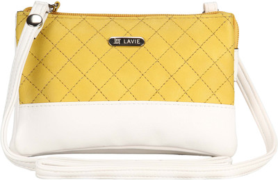 

Lavie Women Casual Yellow Leatherette Sling Bag
