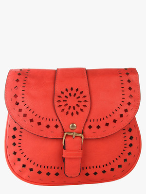 

Dice Girls Casual Orange PU Sling Bag