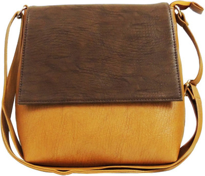 

Kion Style Women Casual Beige, Brown Leatherette Sling Bag