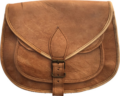 

Rstore Women Casual Brown Genuine Leather Sling Bag