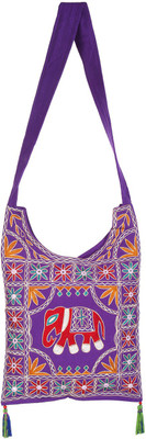 

Rajrang Women Casual Purple, Red Cotton Sling Bag