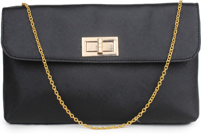 

Do Bhai Women Evening/Party Black PU Sling Bag
