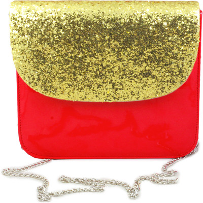 

Felicita Women Evening/Party Gold, Red PU Sling Bag