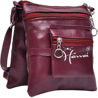 

Hawai Women Casual Maroon PU Sling Bag