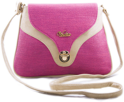 

Voaka Women Casual Beige, Pink PU Sling Bag