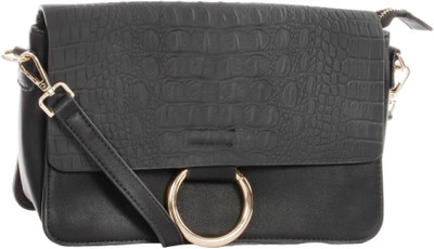 

Kalon Women Casual Black PU Sling Bag