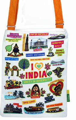 

Eco Corner Women Casual White Cotton Sling Bag