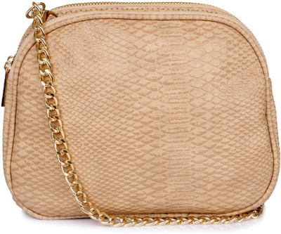 

Cappuccino Women Evening/Party Brown Leatherette Sling Bag