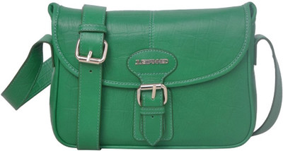 

Justanned Women Casual Green Genuine Leather Sling Bag