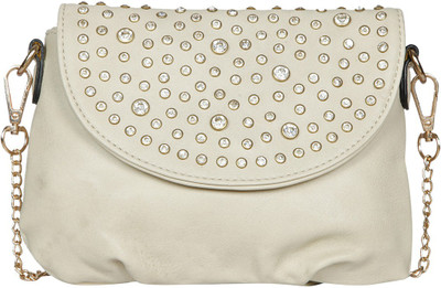 

Bagkok Women Evening/Party Beige PU Sling Bag
