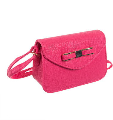 

Peaubella Girls Casual Pink PU Sling Bag