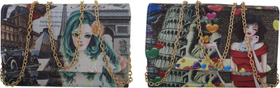 

Irish Women Evening/Party Multicolor Leatherette Sling Bag