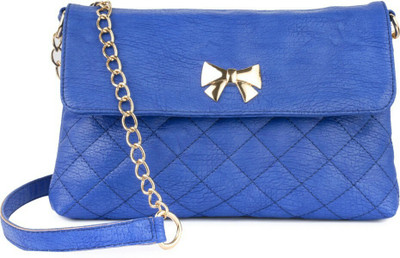 Ayeshu Women Evening/Party Blue PU Sling Bag