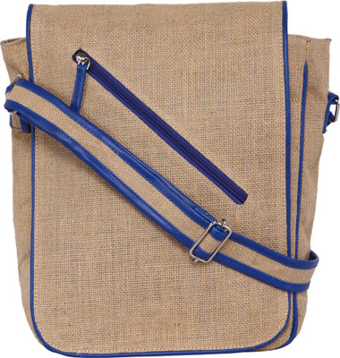 

Campus Sutra Men & Women Blue Jute Sling Bag