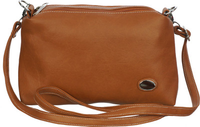 

Leather Land Women Casual Brown Leatherette Sling Bag