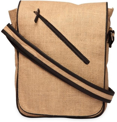 

Campus Sutra Men & Women Casual Beige Jute Sling Bag