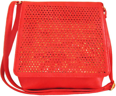 

Kion Style Women Casual Red Leatherette Sling Bag
