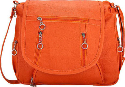 

Sr Sales Girls Casual Orange PU Sling Bag