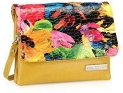 

Lino Perros Women Casual Yellow PU Sling Bag