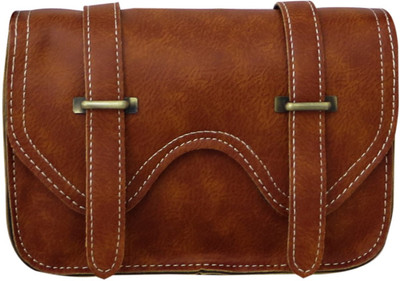 

Heels & Handles Women Casual Brown Leatherette Sling Bag