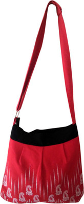 Fly Angels Women Casual Red Canvas Sling Bag